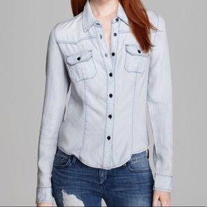 Guess Light Denim Long Sleeve Button Down